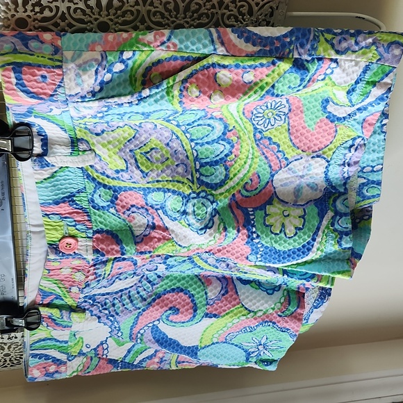 Lilly‎ Pulitzer The Callahan Short sz 16 Pique Texture Ocean - Picture 3 of 16